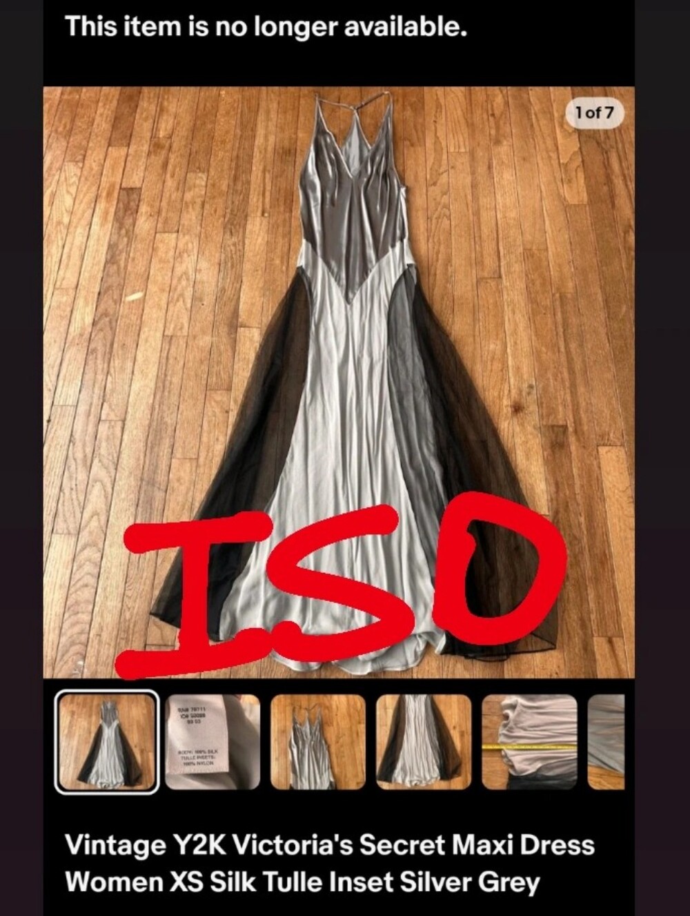 ‼️ISO‼️Y2K Victoria's Secret Gray/Silver/Black Silk Maxi Slip Nightgown